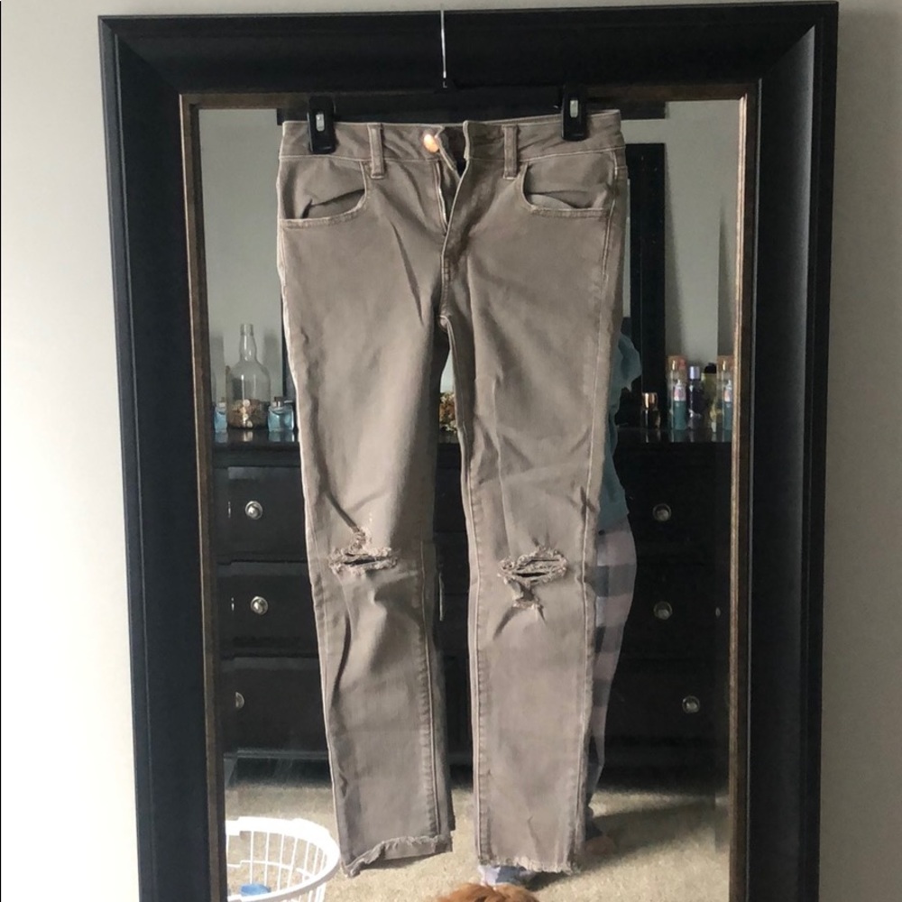 Tan denim jeans